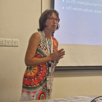 Margarita Lanthaler bei ihrem Vortrag bei der ECER2024