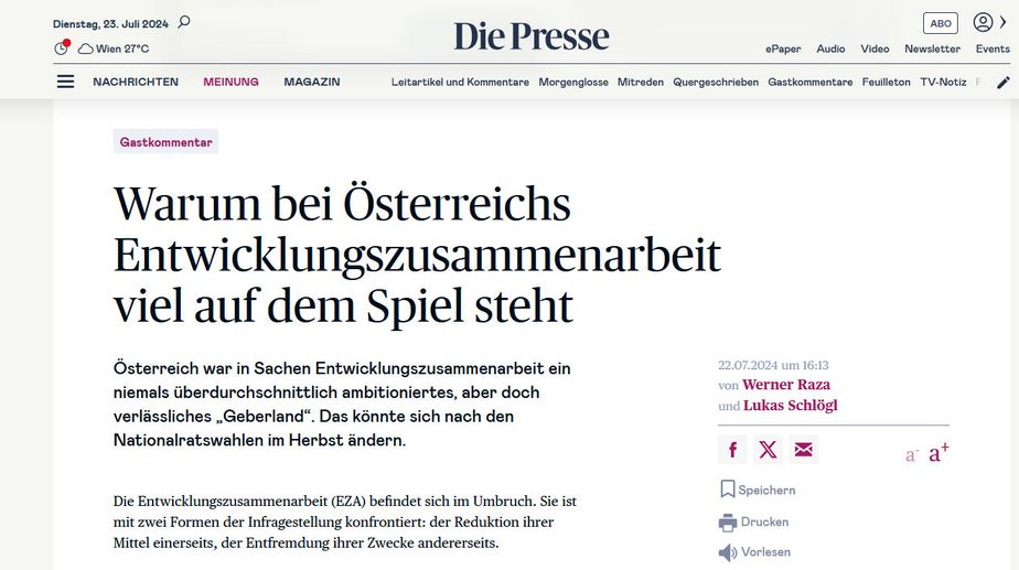 Screenshot diePresse